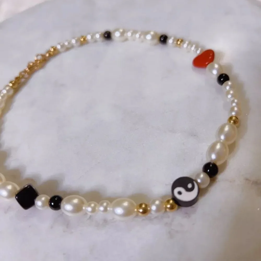 Celine13‎ Women’s Pearl Choker Necklace Bohemian with Affirmation Pouch